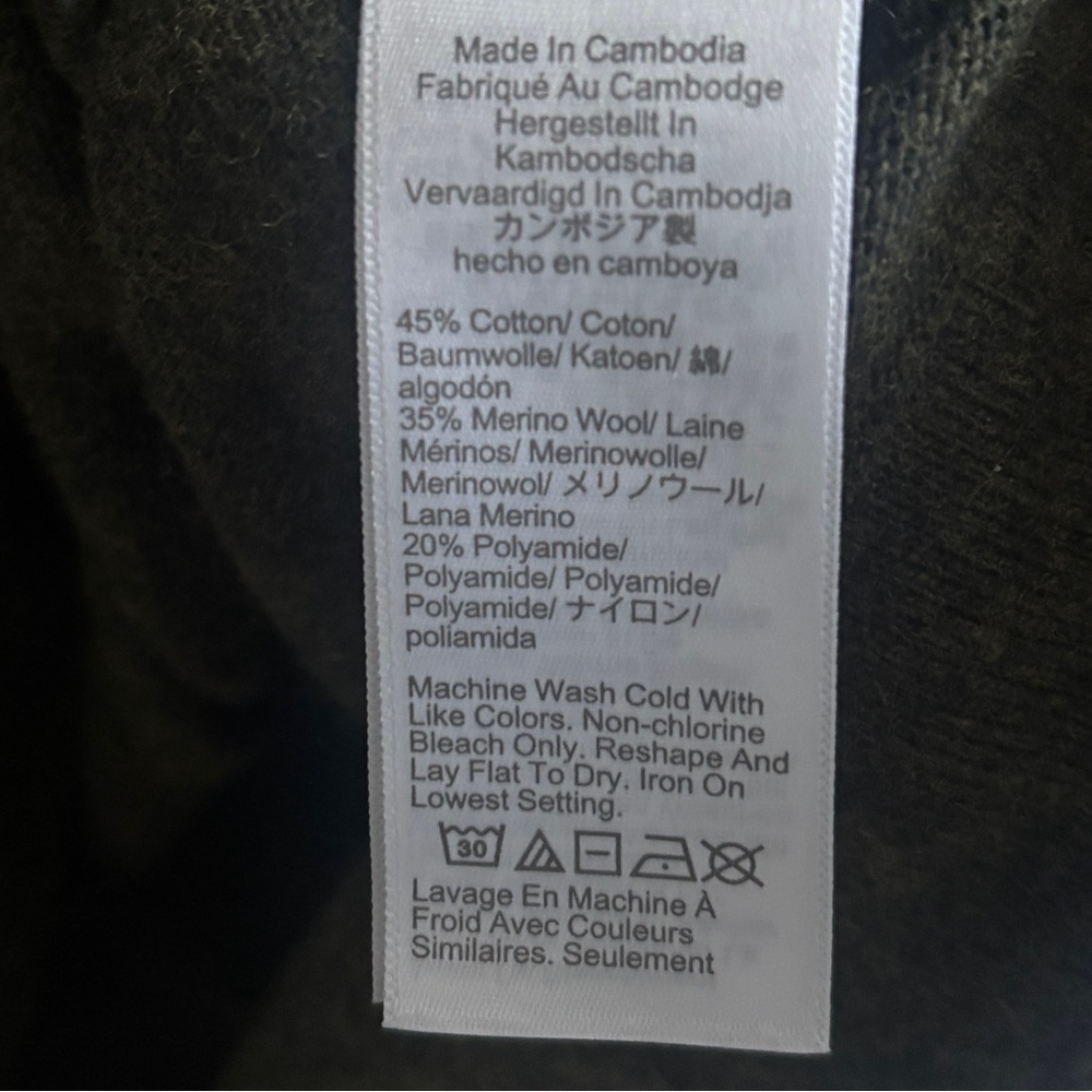 J. Crew Merino Wool Crew Neck Teddie Sweater L Olive Green - Picture 11 of 12